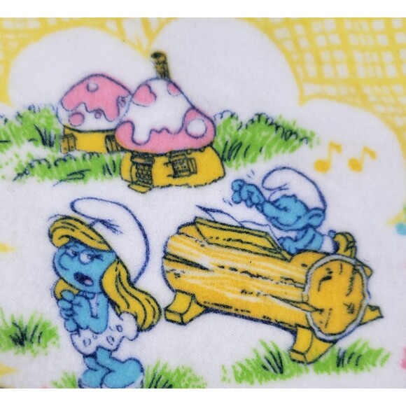 Dundee Other - Smurfs Dundee Fitted Crib Bed Sheet Musical Instruments Smurfette Yellow 27x50